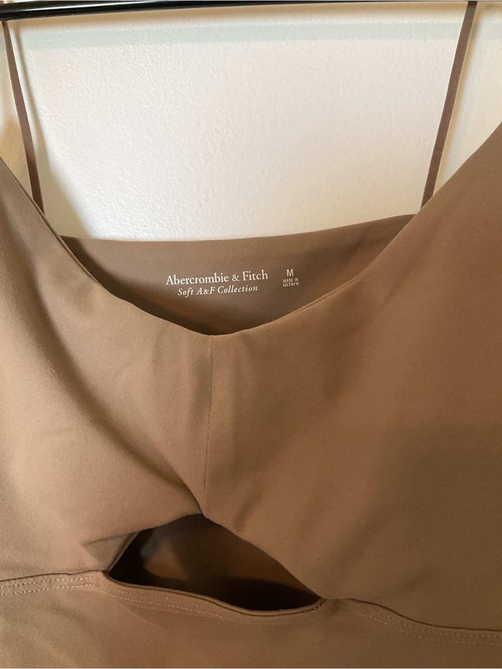 Abercrombie & Fitch Soft A&F Cutout Crop Tank Taupe Medium - Picture 4 of 5